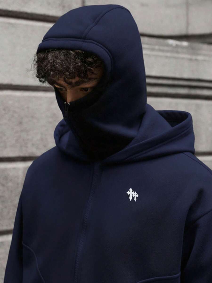 Teen Boys' Black Hooded Sweatshirt, Casual College Style, Comfortable & Fashionable, Versatile, Soft Fabric, Suitable For Daily Wear, School, Outings, Outdoor Activities, All Seasons Flash Burgundy Boho Goth Y2k Streetwear Rave Vacation Holiday Party Festival Fall Winter Winter Clothes Retro Vintage Casual Cozy - Royal Blue - View 1