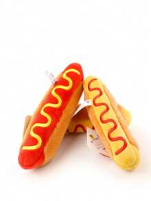 PETSIN 互动式毛绒热狗磨牙玩具，带沙沙声和柔软耐嚼的质地 - 耐用毛绒狗，适合小型、中型和大型犬 - 可爱的磨牙益智玩具，无需电池/易于清洁，适合所有犬种的耐嚼宠物玩具 - 彩色 - 查看 10