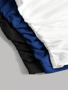 SHEIN EZwear 3件套女士休闲纯色圆领褶皱长袖T恤，秋冬季 - 彩色 - 查看 11