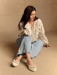 Rosivie 女士手工编织罗马平底凉鞋，闭趾踝带搭扣，适合派对、活动、度假，性感沙滩平底鞋 - 米色 - 查看 14