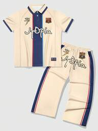 Prep Men's Casual Printed Button-Up T-Shirt Set