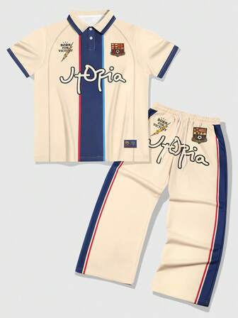 Prep Herren Lässig Bedrucktes Hemd Set