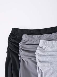 Bộ 3 áo thun bó vai bất đối xứng ChillGRL và quần ống loe nhún bèo, trang phục mùa thu thoải mái, phù hợp cho thanh thiếu niên và phụ nữ trẻ - Nhiều màu - Xem 6