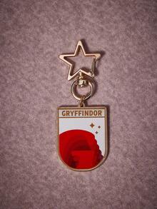 HARRY POTTER X SHEIN 1个时尚女士可爱卡通图案印花休闲钥匙扣，小众高端百搭，也适合作为包包挂饰，参加派对、音乐会、节日活动。 - 金色 - 查看 2