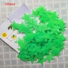 100pcs Glow-In-The-Dark Star Wall Stickers - Self-Adhesive, Space-Themed Decor For Bedroom, Living Room, Ceiling | Ideal For Parties & Events, Party Wall Decor|Glowing Star Decor|Reusable Wall Stickers, Star Decorations The Colorful Luminous Star And Moon Set Can Be Freely Pasted Together, And The Three-Dimensional Wall Stickers Are Glowing Stars