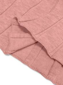 Rafferiza Women's Solid Color Round Neck Long Sleeve Fitted Ribbed Maxi Sweater Dress, Autumn/Winter - Dusty Pink - View 5