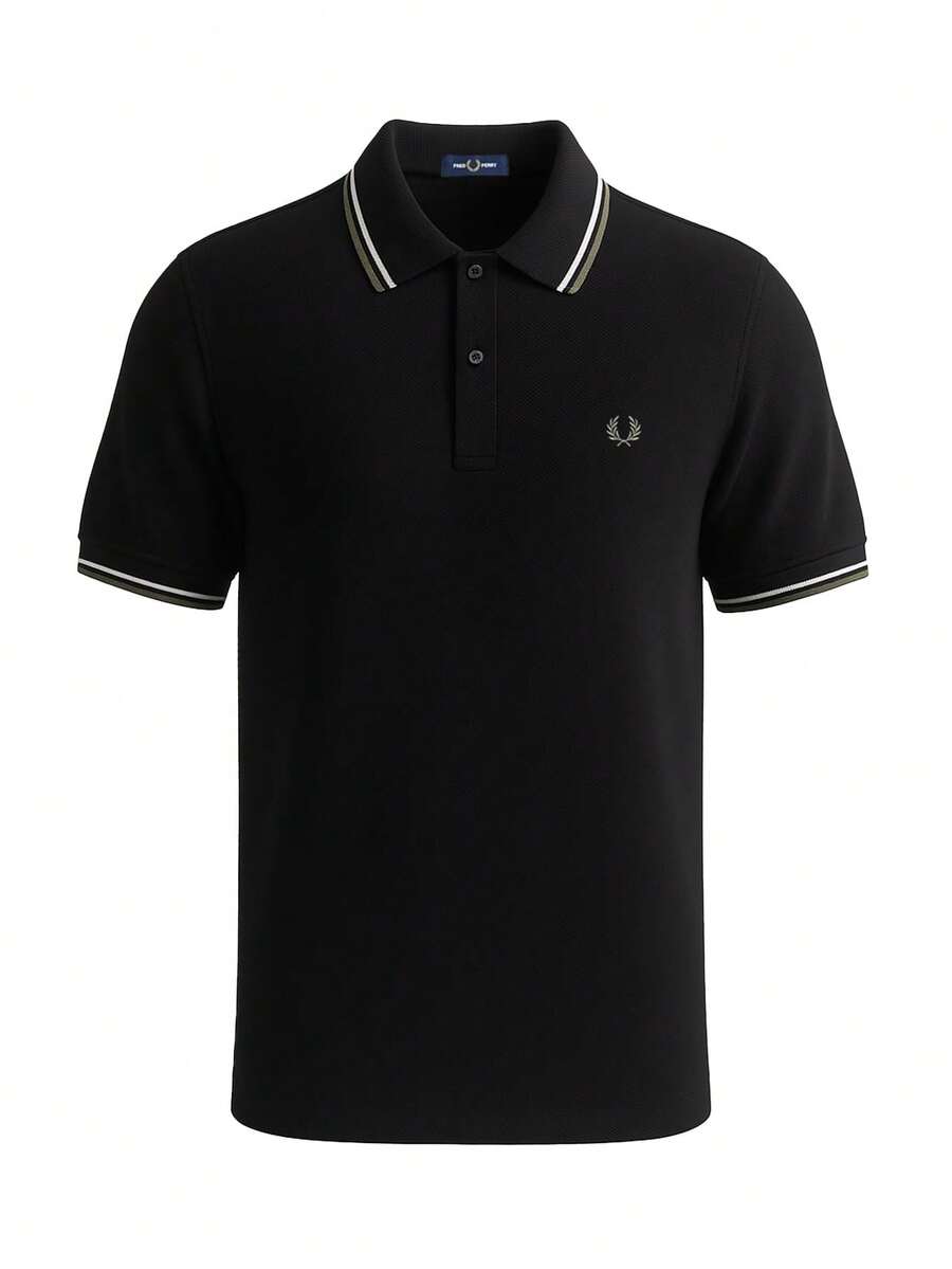 Fred Perry Men's Polo camiseta Black - Negro - Ver 1