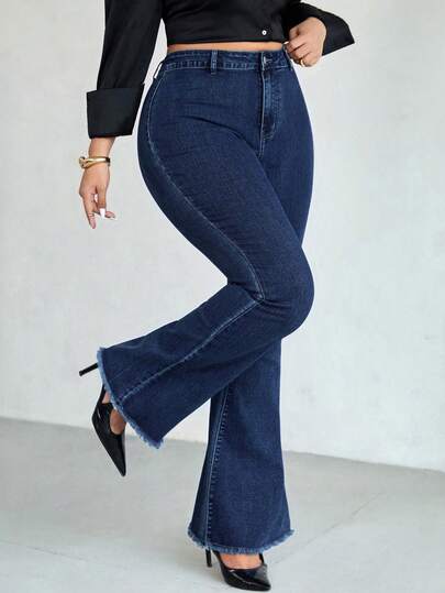 Firerie 寬鬆版女款喇叭休閒牛仔褲，大尺碼