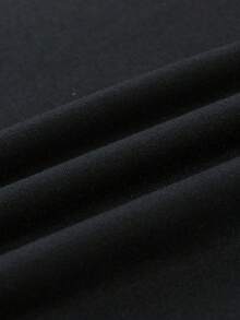 LOONEY TUNES X SHEIN 男士卡通动物与字母印花短袖 T 恤 - 黑色 - 查看 6