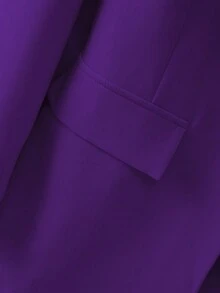 GlowEve CURVE Bộ đồ 2 mảnh thời trang dành cho nữ cỡ lớn, kiểu dáng thanh lịch, nhẹ nhàng, in hoa, gồm áo blazer và chân váy chữ A dáng rộng, trang phục công sở thường ngày, bộ áo blazer và chân váy cho nữ, bộ đồ hai mảnh cho nữ, áo blazer in hoa và chân váy, trang phục mùa xuân cho nữ. - Màu tím - Xem 6