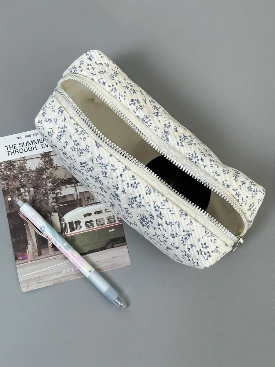 Túi dây rút họa tiết hoa 2 trong 1: Túi đựng mỹ phẩm & Hộp bút học sinh, Túi mỹ phẩm chống thấm nước dễ thương, thẩm mỹ cho trường học, du lịch, phòng tập thể dục | Túi đựng đồ dùng vệ sinh cá nhân và đồ dùng học tập di động