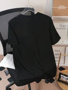 LOONEY TUNES X SHEIN 男士卡通动物与字母印花短袖 T 恤 - 黑色 - 查看 2