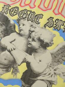 ROMWE MEN Spring Casual Graphic Men'S Angel Letter Print Crew Neck Long Sleeve T-Shirt, Loose Fit - Yellow - View 5