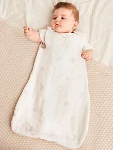 Cozy Pixies 1 st. premiumkvalitets Oeko-Tex-certifierad babyjacquard-sovpåse med andningsfunktion och stjärn- och månedesign - Multifärgad - Visa 11