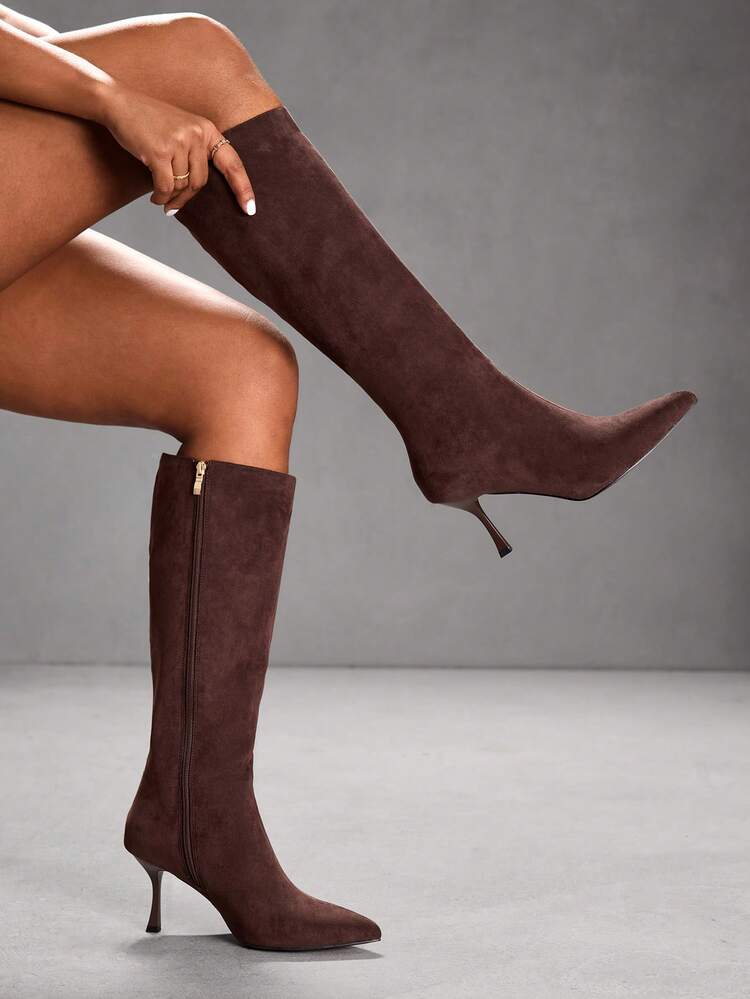 CUCCOO SZL Women's Fashion Pointed Toe Knee-High Boots For Christmas Valentine's Day