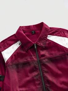 ROMWE MEN Grunge Punk Men's Vintage Distressed Denim Jacket, Autumn