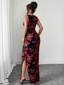 Elenzga Bộ đồ 2 món dành cho nữ cỡ lớn, gồm áo hai dây và chân váy in họa tiết da báo, gợi cảm và phù hợp cho việc đi lại hàng ngày. - màu đen - Xem 4