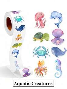 SHEIN 500 tờ/cuộn Nhãn dán động vật Phần thưởng cho giáo viên Chủ đề không gian Động vật dễ thương Quà tặng tiệc Vật dụng khuyến khích lớp học Nhãn dán trang trí vui nhộn Gói lớn Nhãn dính nhiều màu Giải thưởng cho học sinh Nghệ thuật sáng tạo Thủ công DIY - Nhiều màu - Xem 17