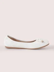 CUCCOO DOLLMOD Giày bệt đính đá hình bướm thời trang và thoải mái, thích hợp cho công sở và đi làm hàng ngày, lý tưởng cho dịp Giáng sinh. - trắng - Xem 10