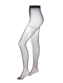 LUVLETTE 1pc Women's Jacquard Heart Patterned Pantyhose Tights