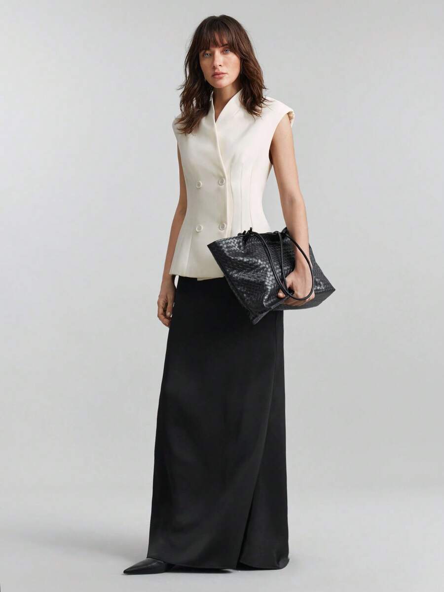 Ontre 2026 Noutăți primăvara/vara, sosire nouă, îmbrăcăminte business casual vintage elegantă, versatilă, asortabilă, îmbrăcăminte Nashville, ținută de Ziua Îndrăgostiților, camisol casual de culoare solidă pentru femei, cu nod în față, pentru primăvară/vară, navetă urbană, ținută business casual pentru femei, vestă vintage albă pentru invitați la nuntă