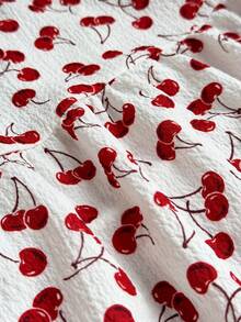 Sweetra 大码女装两件套：樱桃印花连衣裙，复古优雅设计，搭配时尚荷叶边领长袖外套，适合日常穿着、返校季、春季、夏季、秋季、假期、热带风情、优雅、度假、可爱、派对、飘逸、下午茶、早午餐等多种场合，散发优雅的女性魅力。 - 彩色 - 查看 8