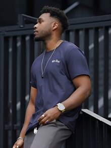 Heavens Edit Men's Summer Slogan Pigeon Print Short-Sleeved Round Neck Casual Commuter T-Shirt, Emo - Navy Blue - View 6