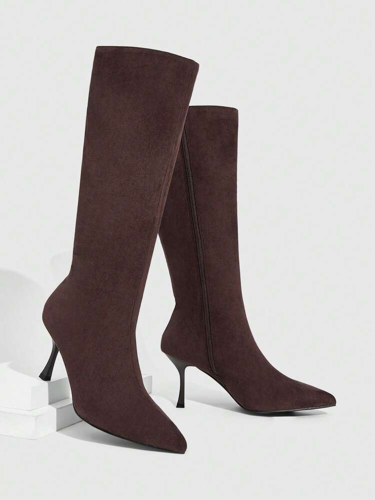 CUCCOO SZL Women's Fashion Pointed Toe Knee-High Boots For Christmas Valentine's Day