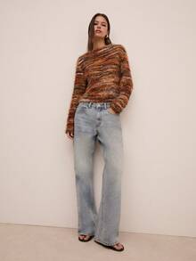 Nöista 柔软质感条纹针织毛衣，穿着舒适，为女性春假提供时尚百搭的单品，完美打造时尚休闲造型、轻松夜晚外出、节日生日装扮和精致情人节造型。 - 棕色 - 查看 5