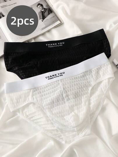 Velminro Calzoncillos casuales de malla con cinturilla con letras para hombre