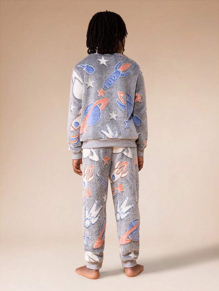 Space Print Sweatshirt With Matching Joggers