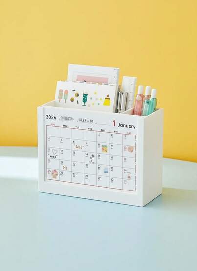 Joivida The 2026 Multi-Functional Desktop Storage Rack With A Storage Box, Cute Pen Holder And Notepad Is Suitable For Home Office Decoration, Workspace Organization, Study Planning, Modern Storage, Creative Design, Durable Plastic, Practical Storage, Organization Enthusiasts And Office Workers
