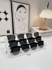 Multifunctional Transparent Acrylic Eyewear Display Case Organizer Stand For Sunglasses Optical Glasses Storage Desktop Countertop Shop Home Decoration Wedding Party Gift Idea - White - View 10