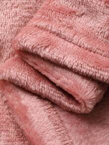 女童褶皱荷叶边腰部抓绒休闲连衣裙 - 粉色 - 查看 6