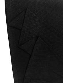 Modelyn 女士休闲宽松纹理面料圆领长连衣裙，藏蓝色，秋冬款 - 黑色 - 查看 3