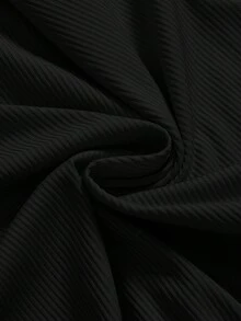 ROMWE Ribbed Lace Camisole & Shorts Casual Pajama Set