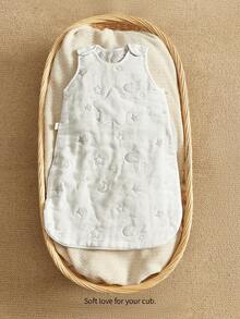 Cozy Pixies 1 st. premiumkvalitets Oeko-Tex-certifierad babyjacquard-sovpåse med andningsfunktion och stjärn- och månedesign - Multifärgad - Visa 3