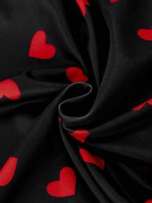 Olithes Versatile Women's T-Shirt Valentine's Day Heart Print T-Shirt Fashionable Off-Shoulder T-Shirt Halter Neck Top Off Shoulder Top Crop Top Heart Print Top Ruched Top Y2k Clothes Women Tops Halter Top Womens Tops - Multicolor - View 7