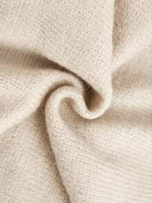 Heiryn Áo len dệt kim rỗng trang trí nơ đa năng thời trang nữ, Thu/Đông - Màu be - Xem 7