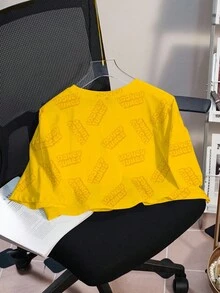 LOONEY TUNES X SHEIN Áo thun ngắn tay in hình động vật hoạt hình dễ thương dành cho nữ, mùa hè - trắng - Xem 2