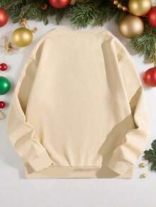 HIMLAND Men's Crew Neck Raglan Long Sleeve Casual Snowman 2026 Versatile Pullover Sweatshirt Matching Hoodies For Couple Couples Matching Outfits T Shirt Couple Twinning Outfits Anniversary Shirts Couple Shirts - Khaki - View 3