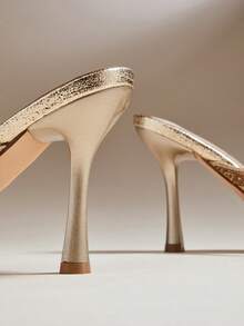 SHUZIA Giày sandal đế xuồng hở gót thoải mái, tối giản dành cho nữ - Vàng - Xem 7