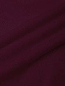 Franclia 时尚纯色拼接毛领毛衣，秋冬款 - 酒紅色 - 查看 8