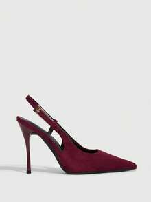 CUCCOO SZL Zapatos de tacón de punta elegantes para mujeres para ir al trabajo - Burdeos - Ver 5