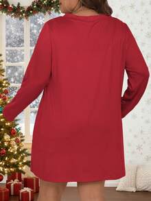 Vionelle 大码纯色前开襟长袖外套，适合新年穿着 - 紅色 - 查看 2