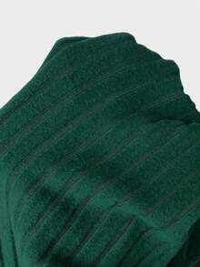 SHEIN EZwear Plus Size Black Chunky Rib Knit Sweatshirt Dress Set, Early Autumn