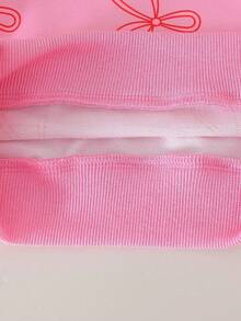 SHEIN Playful Pals Set de 2 piezas: Sudadera con cuello redondo y mangas raglán con estampado de mariposa informal y elegante para niñas, y pantalones vaqueros rectos de cintura elástica holgados, adecuados para primavera, otoño y vuelta al colegio - Rosa - Ver 6