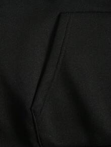 Men003-1 Men's Crew Neck Hoodie With Anti Print - 黑色 - 查看 5