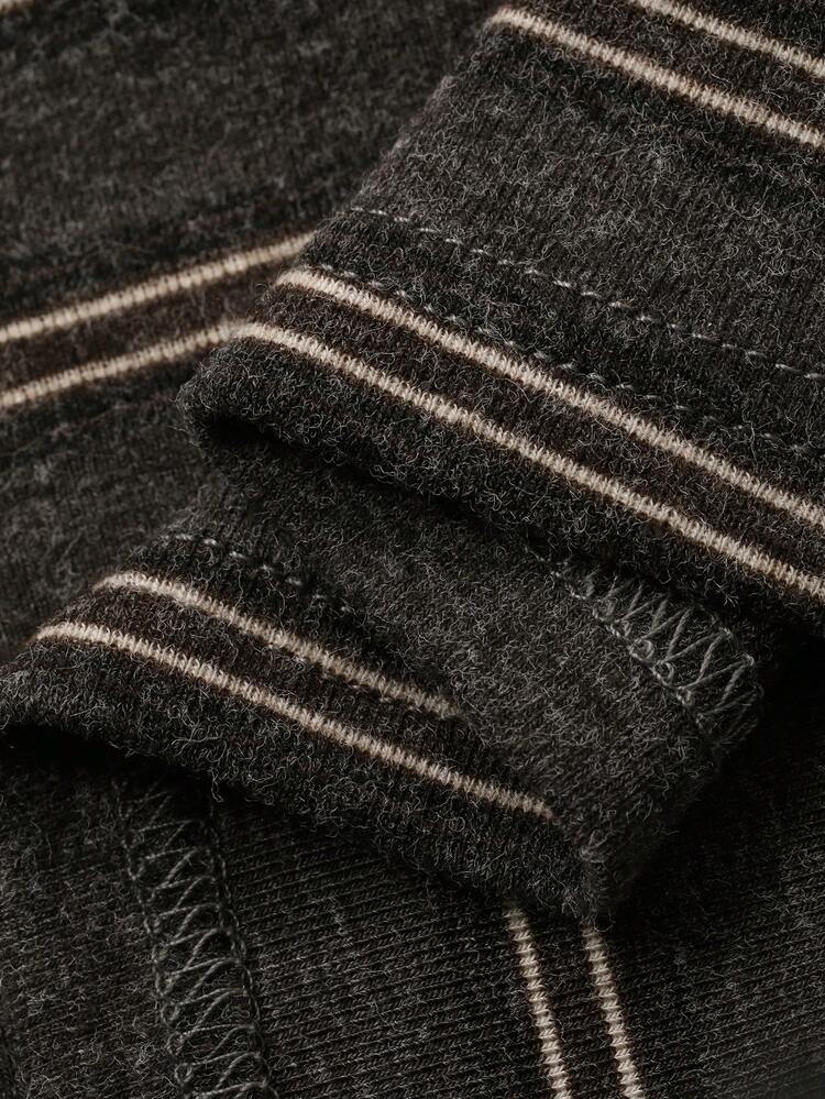 Casual Striped Color Block Midi Dress With Shawl Scarf Set, Fashion Street Style, Suitable For Autumn, Spring, New Year, Christmas, Women