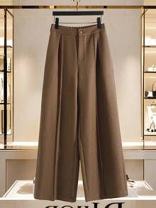 Modelyn Women's Solid Color Casual Long Sweatpants - Brown - View 2